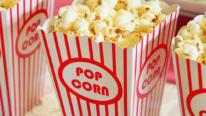 popcorn bag with popcorn