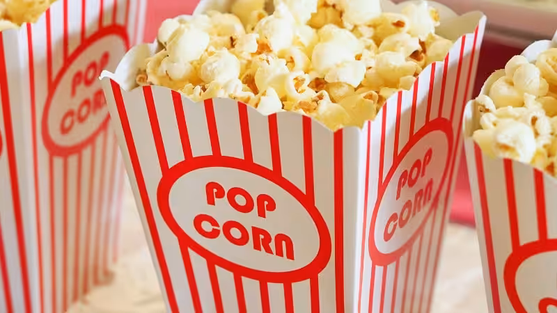 popcorn bag with popcorn