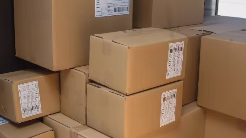 several shipping boxes