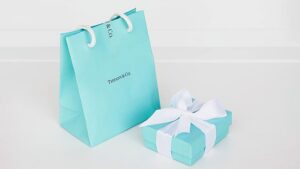 tiffany blue bag and box with white ribbon