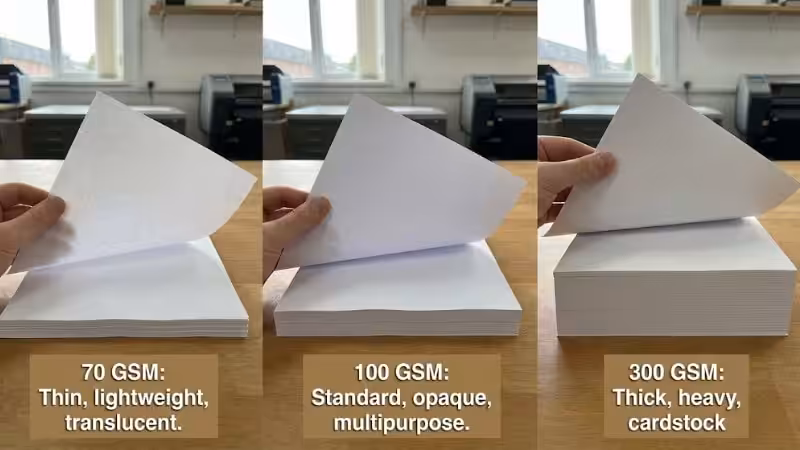 Comparison of different GSM paper weights for printing