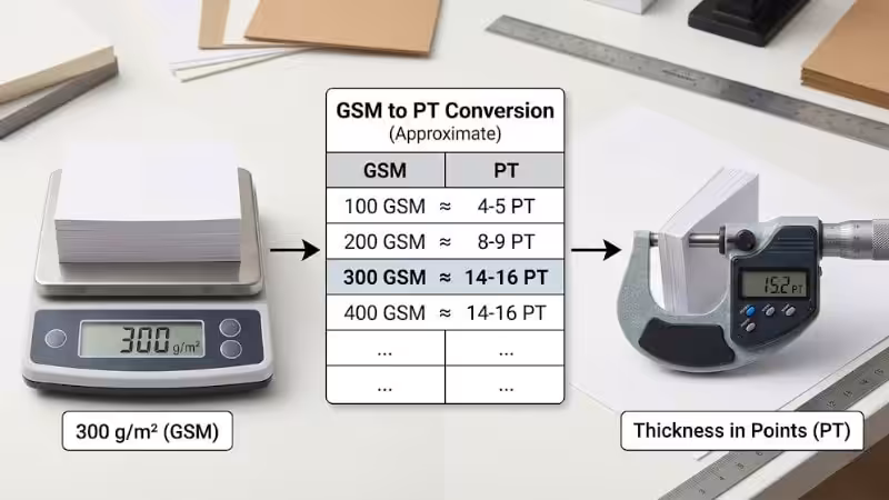 GSM vs. PT of a stack of papers