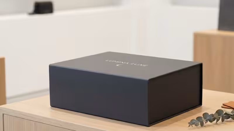 a black soft-touch coating box
