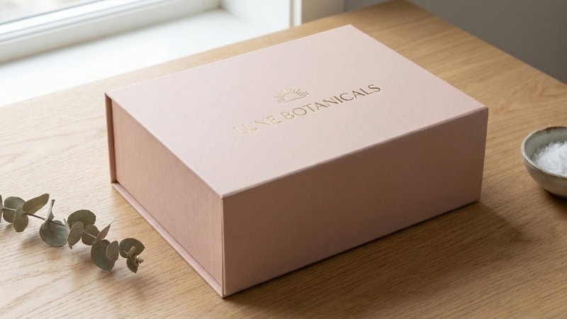 a pink soft touch lamination product box