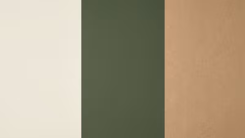 Cloud Dancer + Deep Moss Green + Kraft Brown