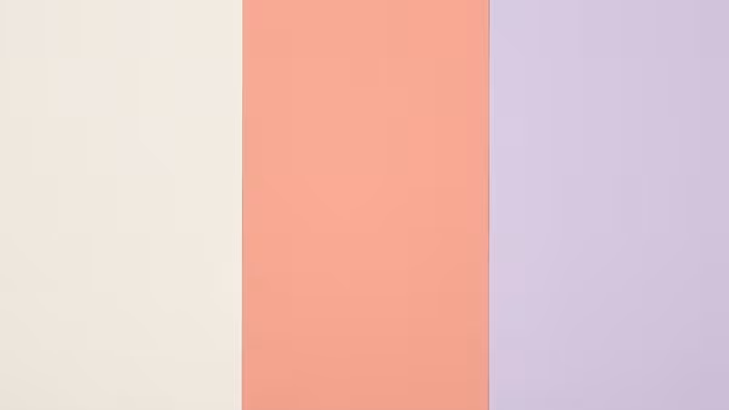 Cloud Dancer + Muted Coral + Lavender