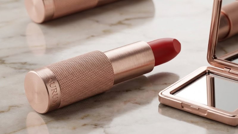 metal packaging used on lipstick product