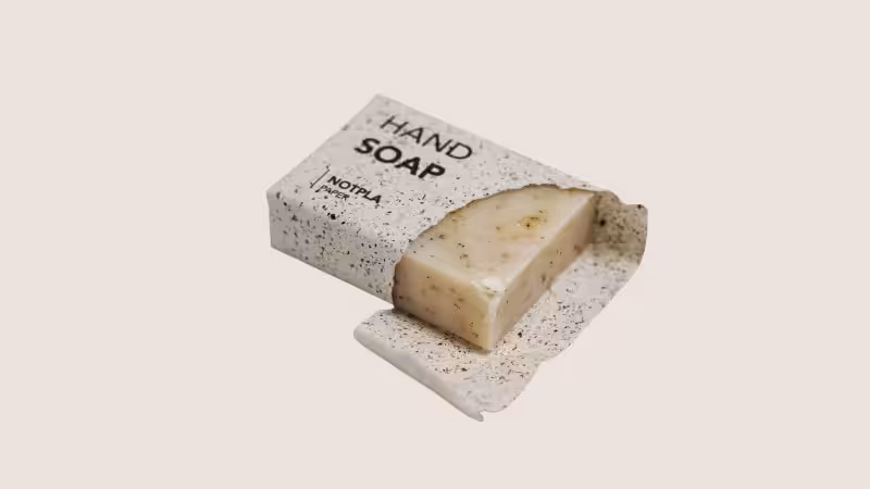 Упаковка из морских водорослей, используемая для мыла.