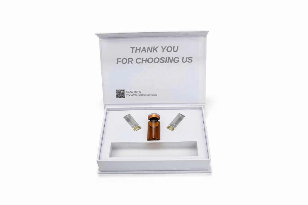 Magnetic closure white rigid box with foam insert for ampoule serum cosmetic packaging