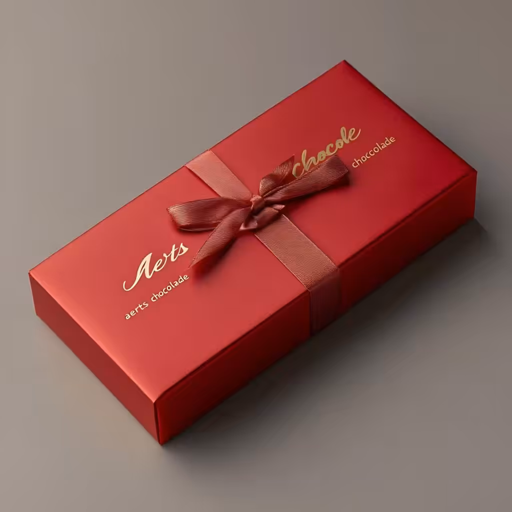 custom gift box long rectangular matte red rigid custom gift box with hot foil logo and satin ribbon bow for lipstick and jewelry gift packaging